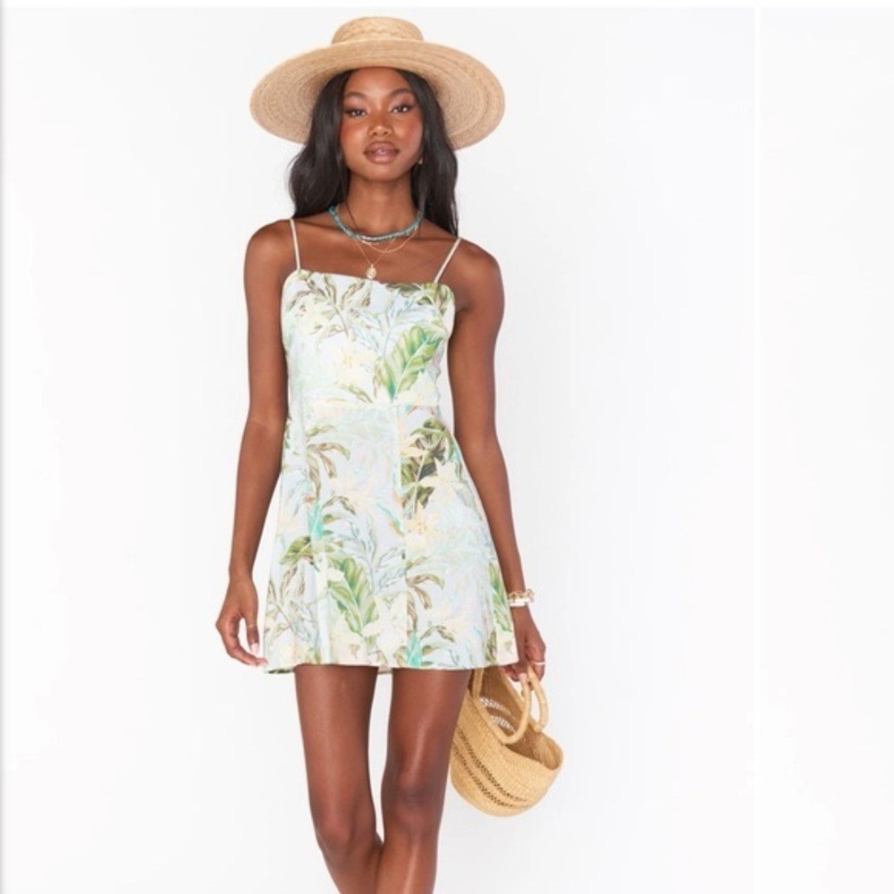 NEW SHOW ME YOUR MUMU Lauren Tie Mini Dress Island Floral size small